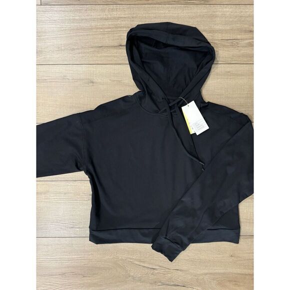 NWT All in Motion Women's Soft Stretch Hoodie Black Sweater Boxy Fit XS Extra - Picture 5 of 6